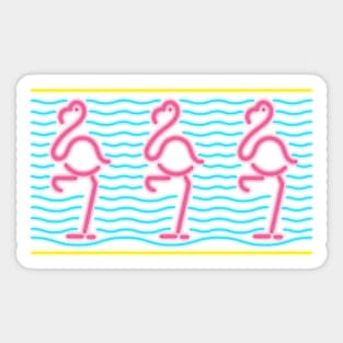 80's Gift 80s Retro Neon Sign Pink Flamingo Sticker